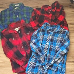 Abercrombie & Fitch Blue and Green Plaid Shirt